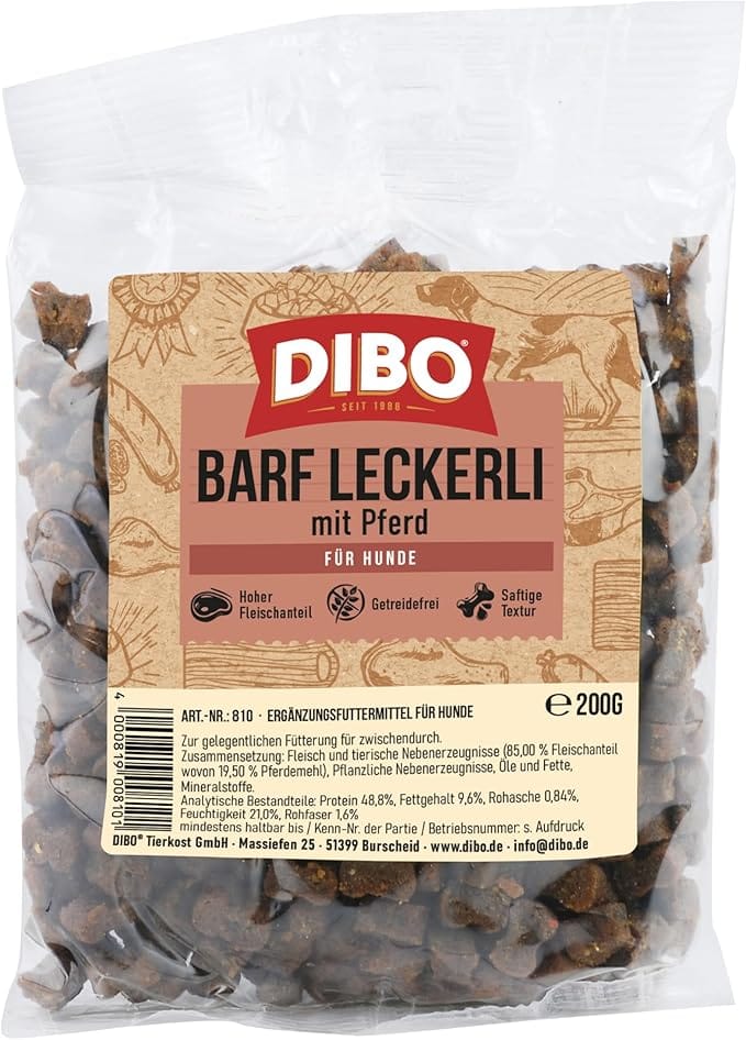 DIBO Barf-Leckerli mit Pferd - der perfekte Trainingssnack